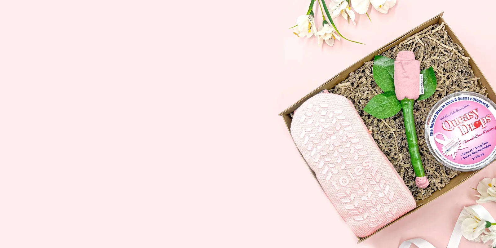 Cancer care package for her with cosy socks, comfort gifts and soothing self care items