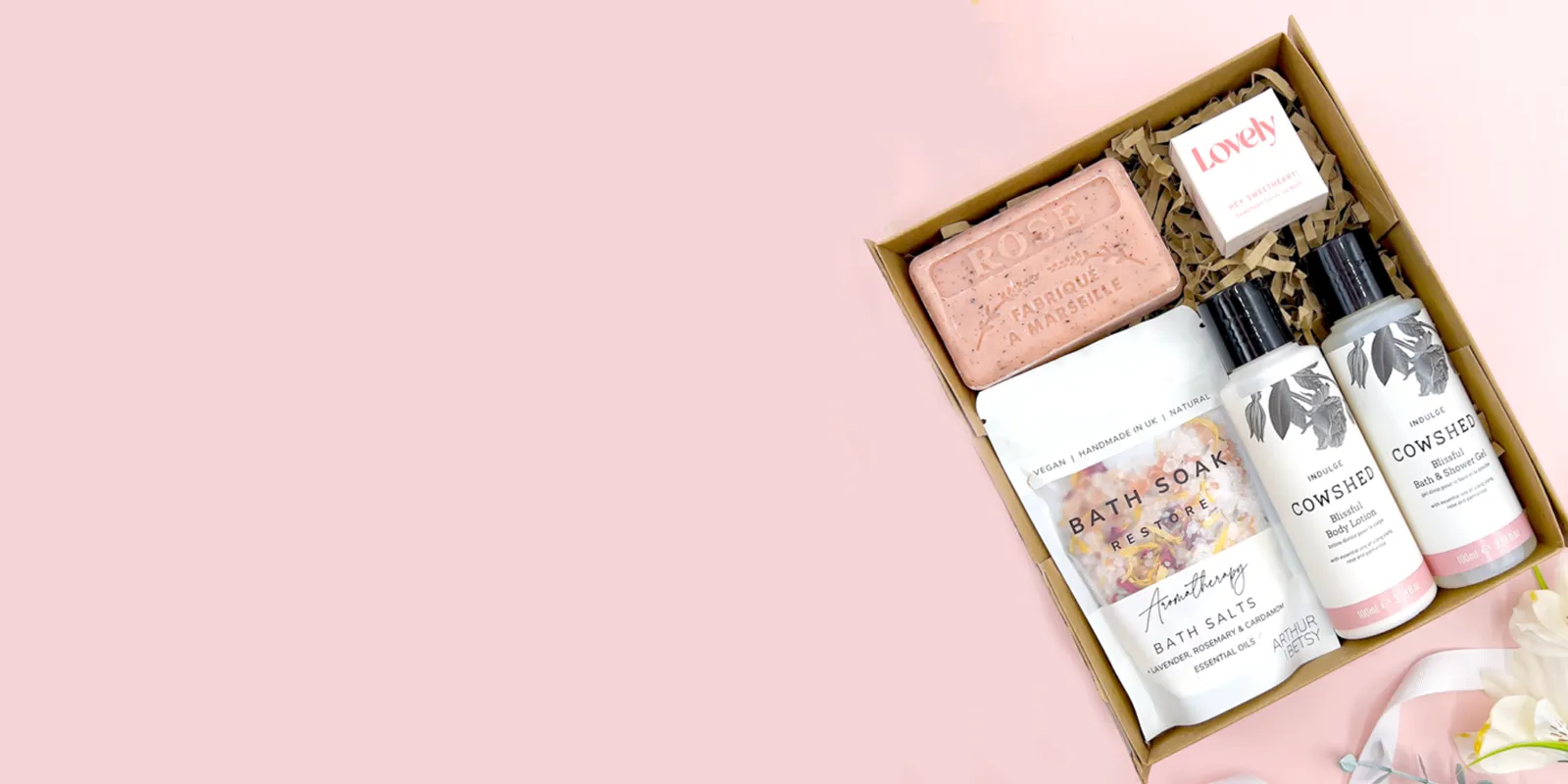 Ready made care package with self care items, snacks and thoughtful gifts for any occasion