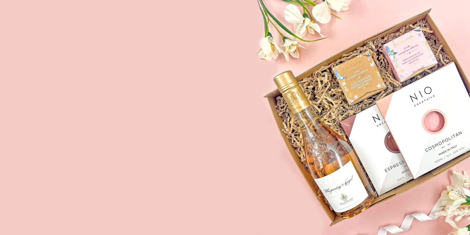 Foodie hamper gift box with gourmet snacks, chocolates and savoury treats