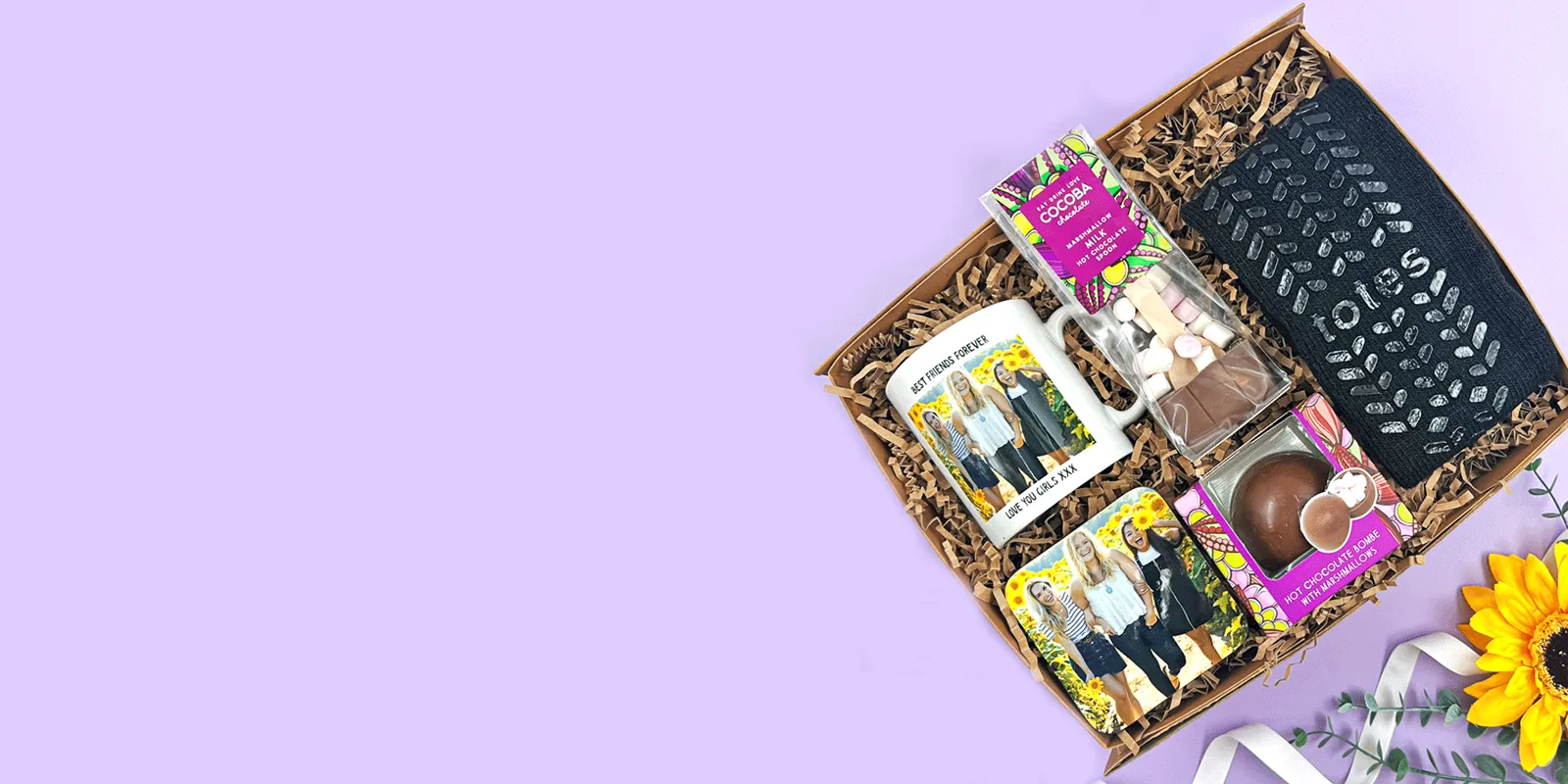 Gift hamper for teenagers with fun treats, snacks, games and novelty gifts