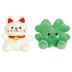 lucky palm pal plush four leaf clover or lucky cat