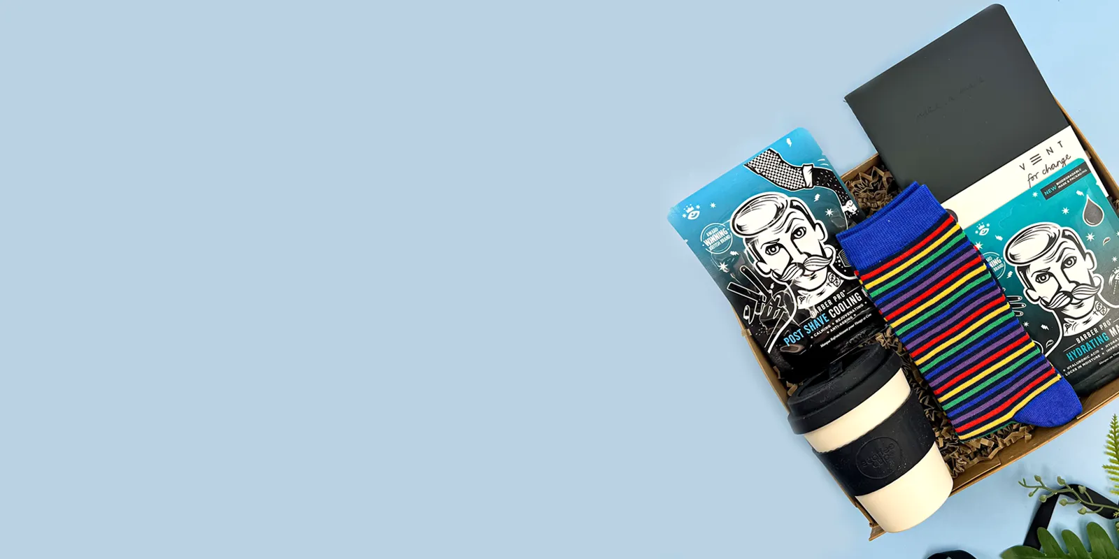 Thinking of you gift box for him with snacks, comfort items and thoughtful gifts