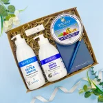 Moogoo oncology cancer care gift box with skincare products, notebook and soothing wellness treats