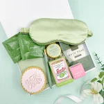 Self-care letterbox hamper with eye mask, tea, bath soak and pamper gifts