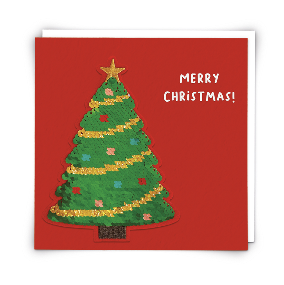 Christmas Tree Reversible Sequin Card