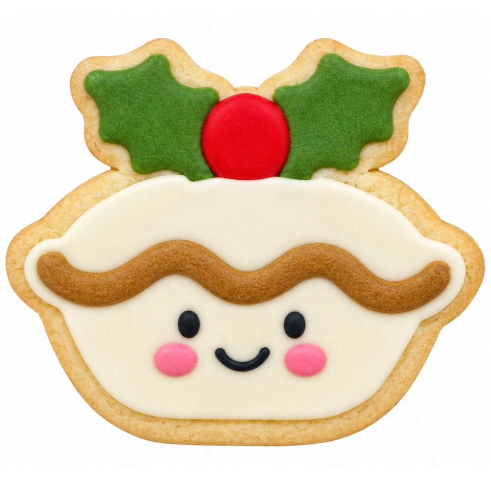 Christmas Pudding Iced Biscuit
