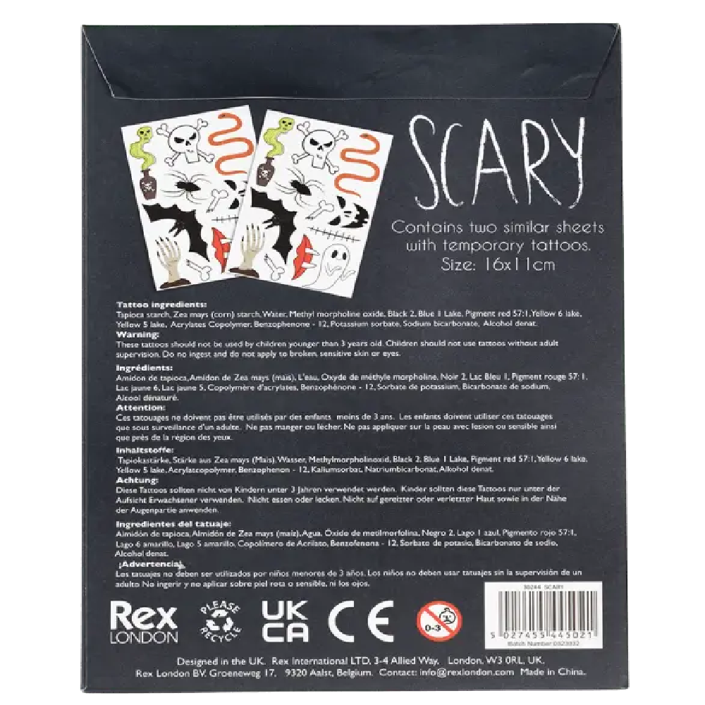 Scary Halloween Temporary Tattoos