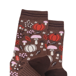 womens-brown-pumpkin-floral-bamboo-socks-2-2