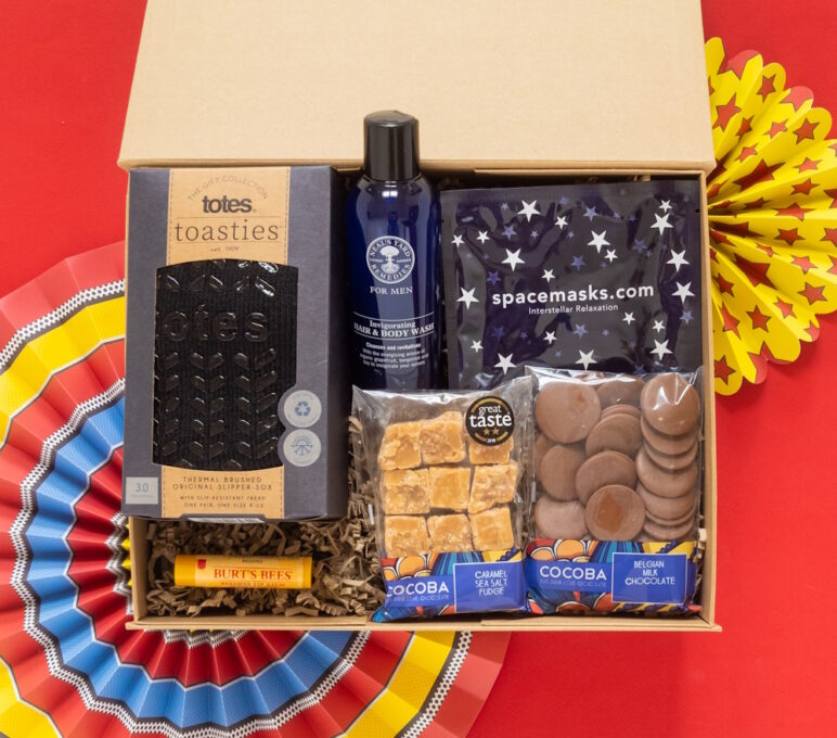 Men's care package fit box hamper