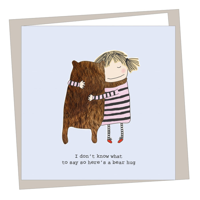 'I don't know what to say so here's a bear hug' card