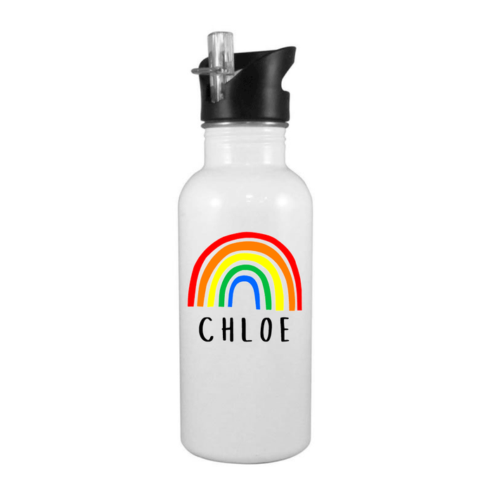 Personalised Bright Rainbow Water Bottle