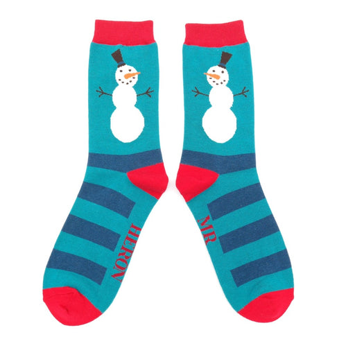 Men's Snowman Bamboo Christmas Socks