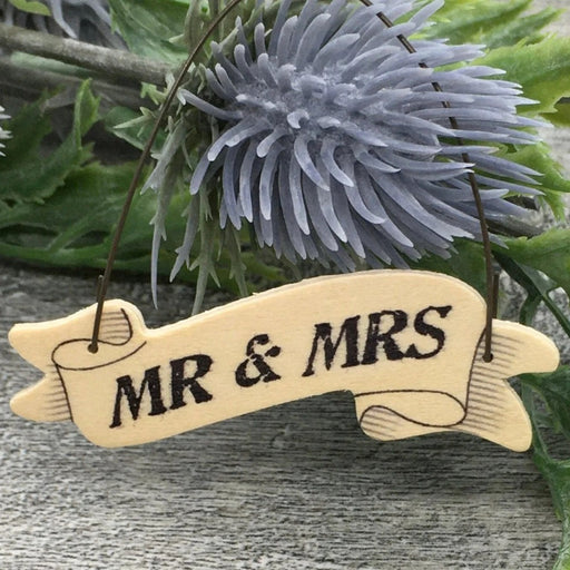 Mr and Mrs Bride and Groom Wedding Wooden Hanging Sign