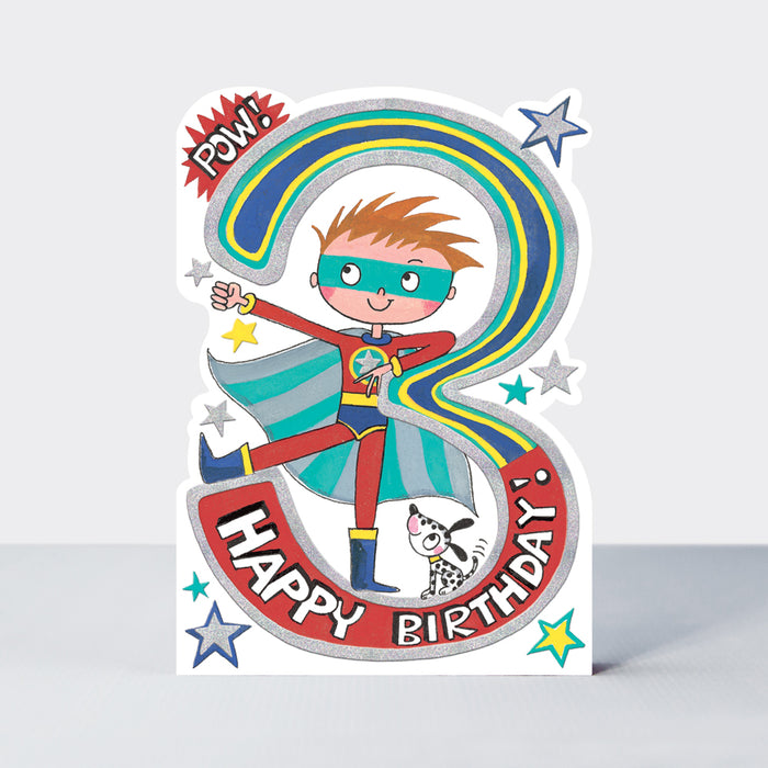 Boys 3rd Superhero Birthday Card