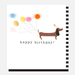Sausage Dog Pom Pom Happy Birthday Card