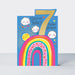 Girls 7th Rainbow Birthday Card