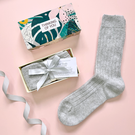Cosy Cashmere & Merino 'Thinking Of You' Bed Socks