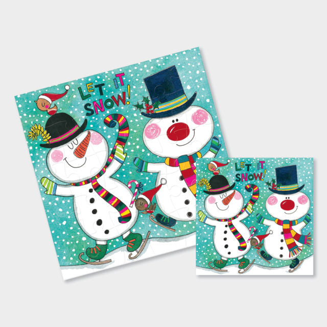 Christmas Jigsaw Card - Snowman
