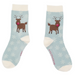 Powder Blue Reindeer Christmas Socks