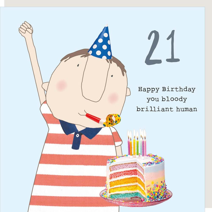21st Brilliant Human Birthday Boy Card