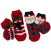 Totes unisex Kids Cosy Slipper Socks Stripey Reindeer and Santa