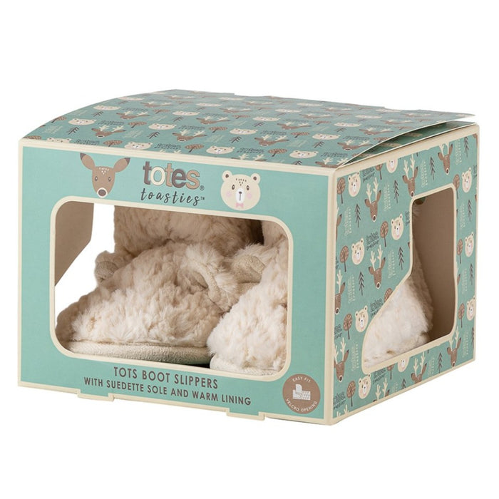 Totes Toddler Tots Polar Bear Booties Slippers Gift Box