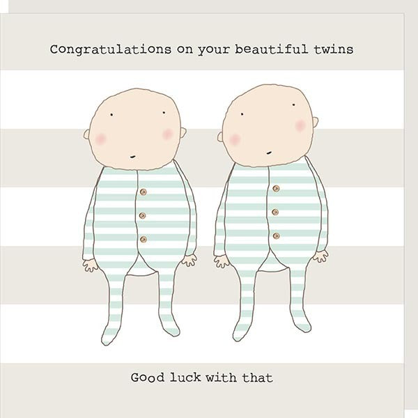 'Congratulations on Your Beautiful Twins' New Baby Card 
