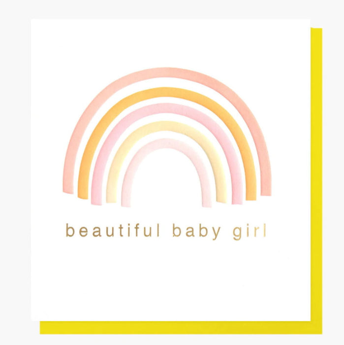 'Beautiful Baby Girl' Rainbow Card