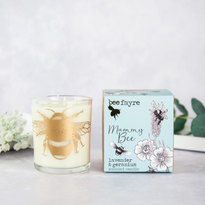 Beefayre 'Mummy Bee' Lavender and Geranium Large Candle