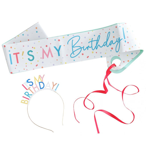 Birthday sash and headband