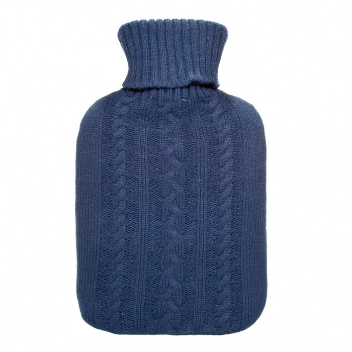 Fine Knit Navy  Hot Water Bottle