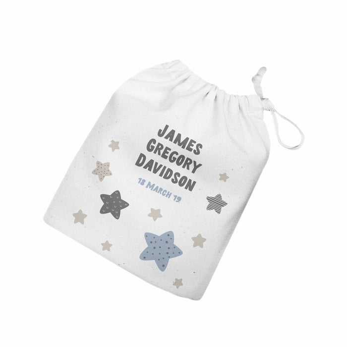 Personalised Newborn Baby Gift Set - Blue Stars