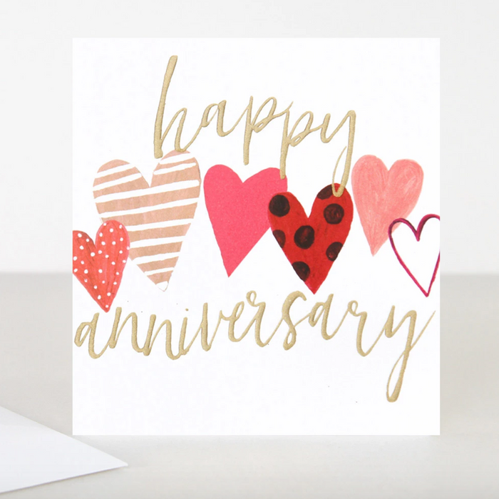 Caroline Gardner heart design 'happy anniversary' card