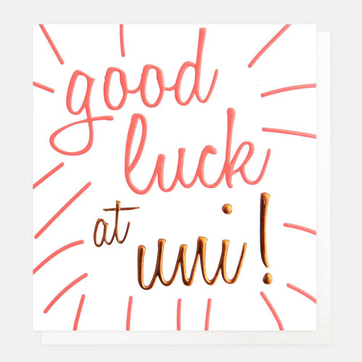 Caroline Gardner Neon Pastel Good Luck At Uni University Greetings Card