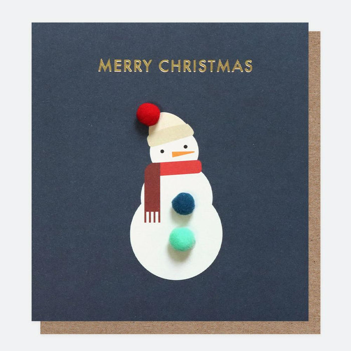 'Snowman Pom Pom' Christmas Card