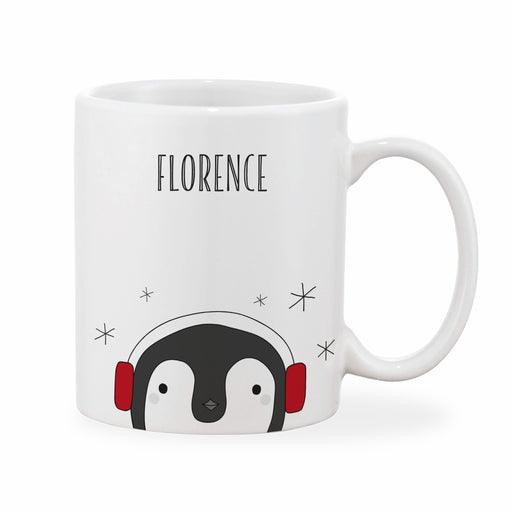 Personalised Adult Christmas Penguin Mug