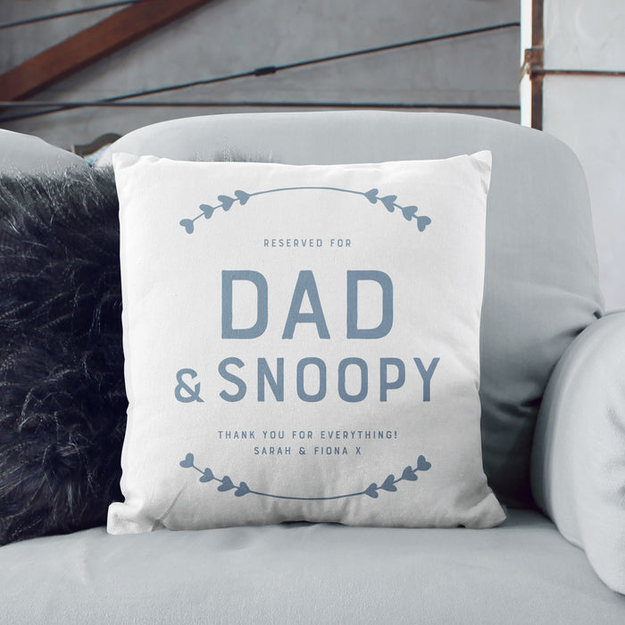 Personalised Father's Day 'Happy Place' Cushion - Various Colours