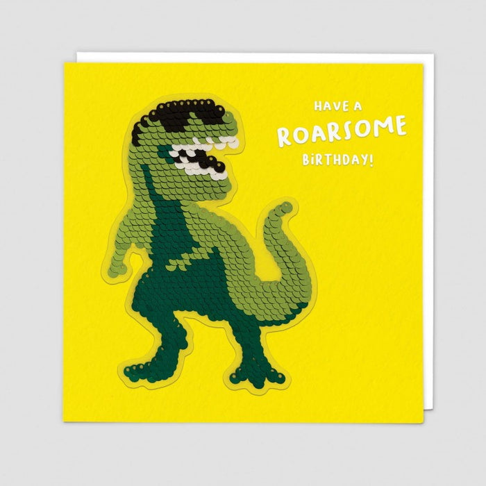 Dinosaur Reversible Sequin Card