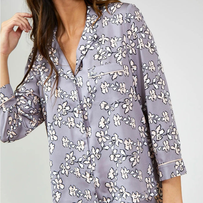 Dove Grey Floral Pyjama Set
