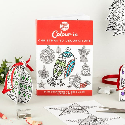 Colour-In Christmas 3D Decorations