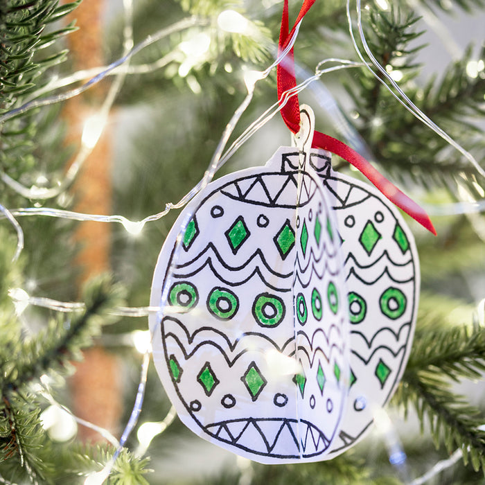 Colour-In Christmas 3D Decorations