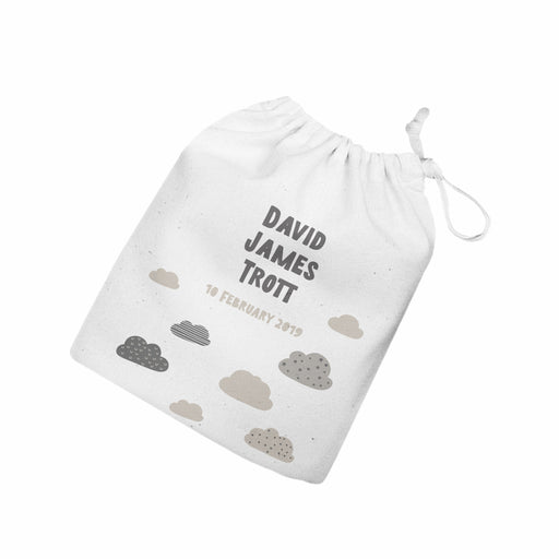 Personalised Newborn Baby Gift Set - Grey Clouds