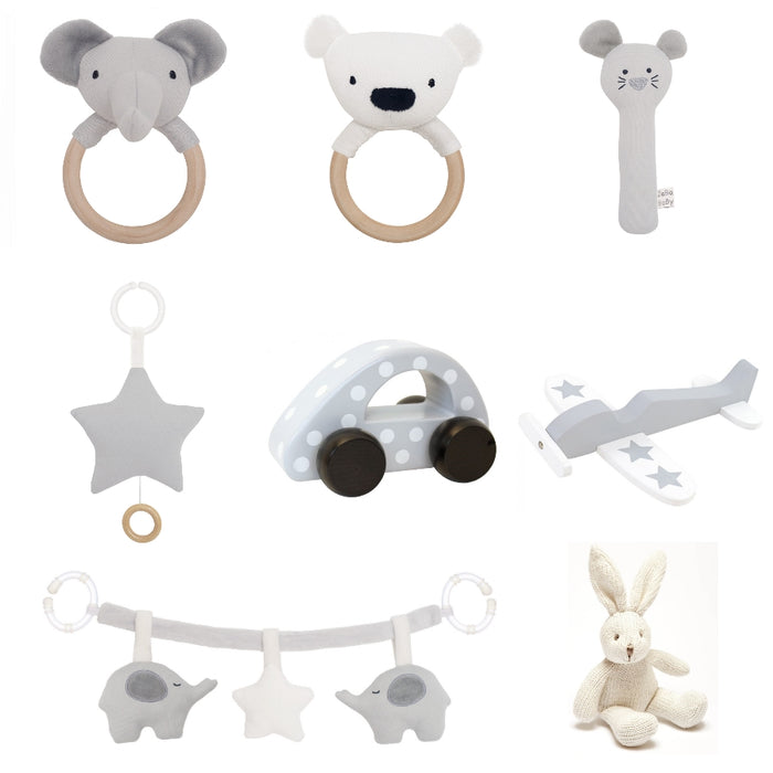 Personalised Newborn Baby Gift Set - Grey Elephant