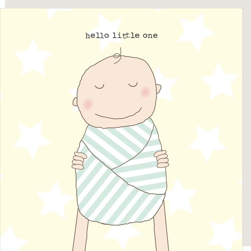 "Hello Little One" Yellow New Baby Card