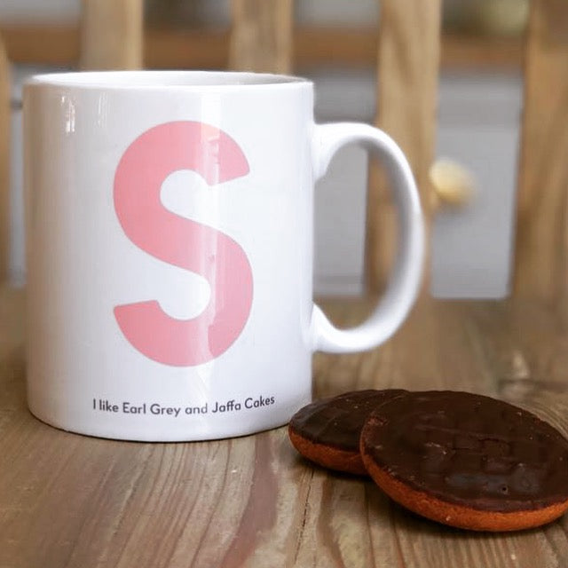 Bold Initial Mug (Personalised Message Optional - Various Colours)