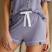 Lavender Bamboo Shirt & Short Pyjama Set