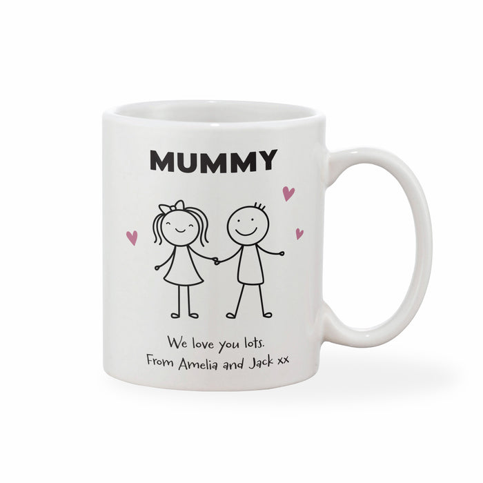 Personalised Mother's Day Mug - Mother & Child (Boy Or Girl, Pink Or Blue)