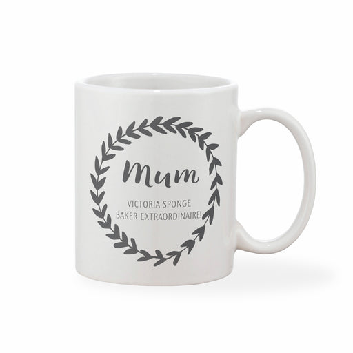 Personalised Message Leaf Loop Mother's Day Mug