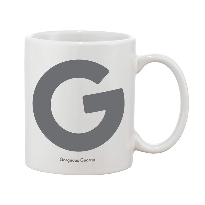 Bold Initial Mug (Personalised Message Optional - Various Colours)