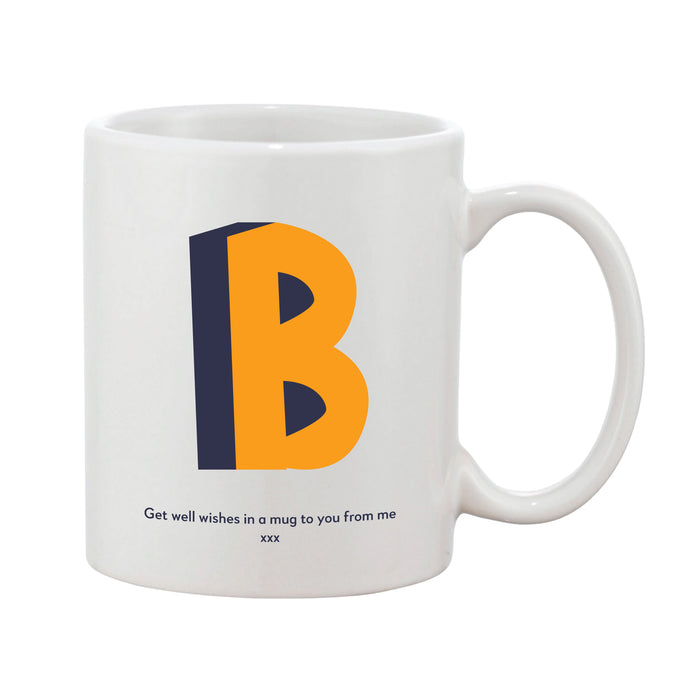 Bright 3D Initial Mug (Personalised Message Optional - Various Colours)